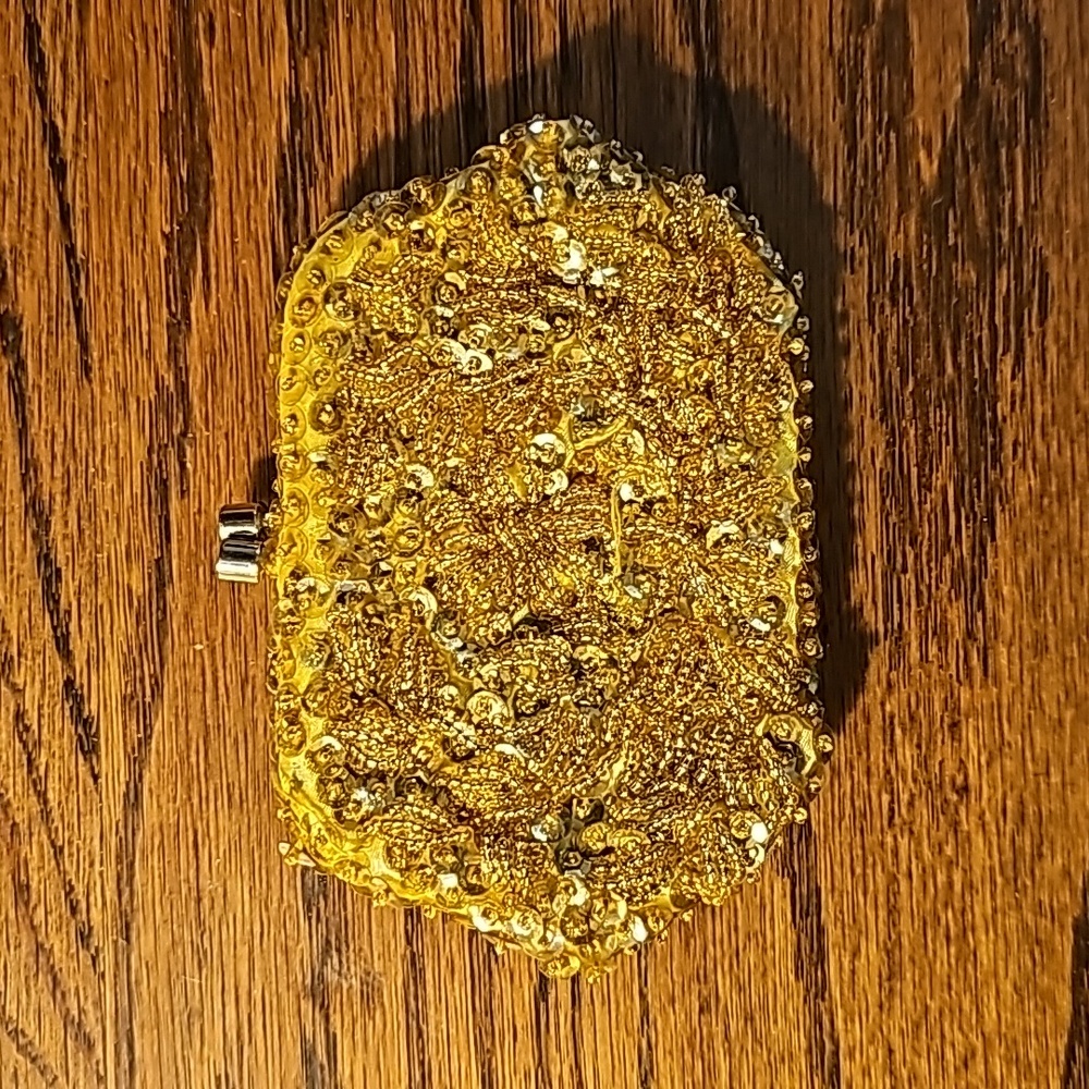 Vintage Mademoiselle Gold Sequin Coin Bag